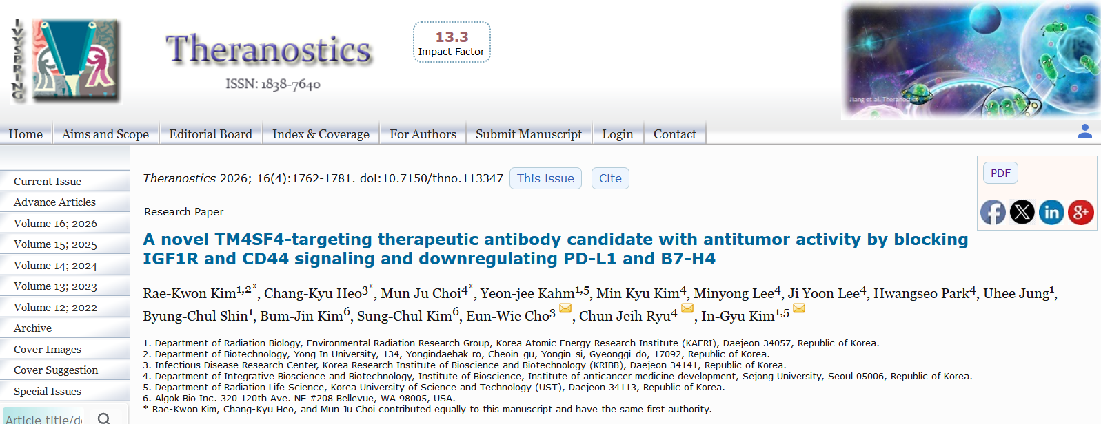 A therapeutic antibody targeting TM4SF4 with anti-tumor activity