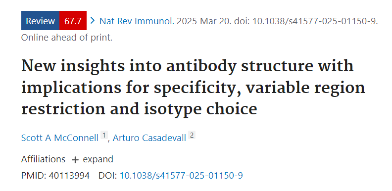 Antibody diversity and specificity and new insights into structure