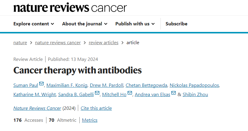 Cancer therapy with antibodies Cancer therapy with antibodies