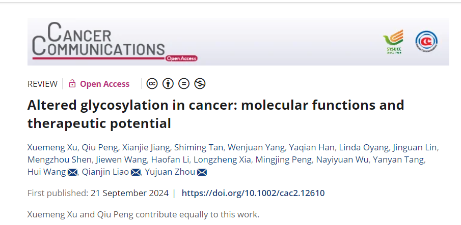 The role of glycosylation in cancer and clinical therapy